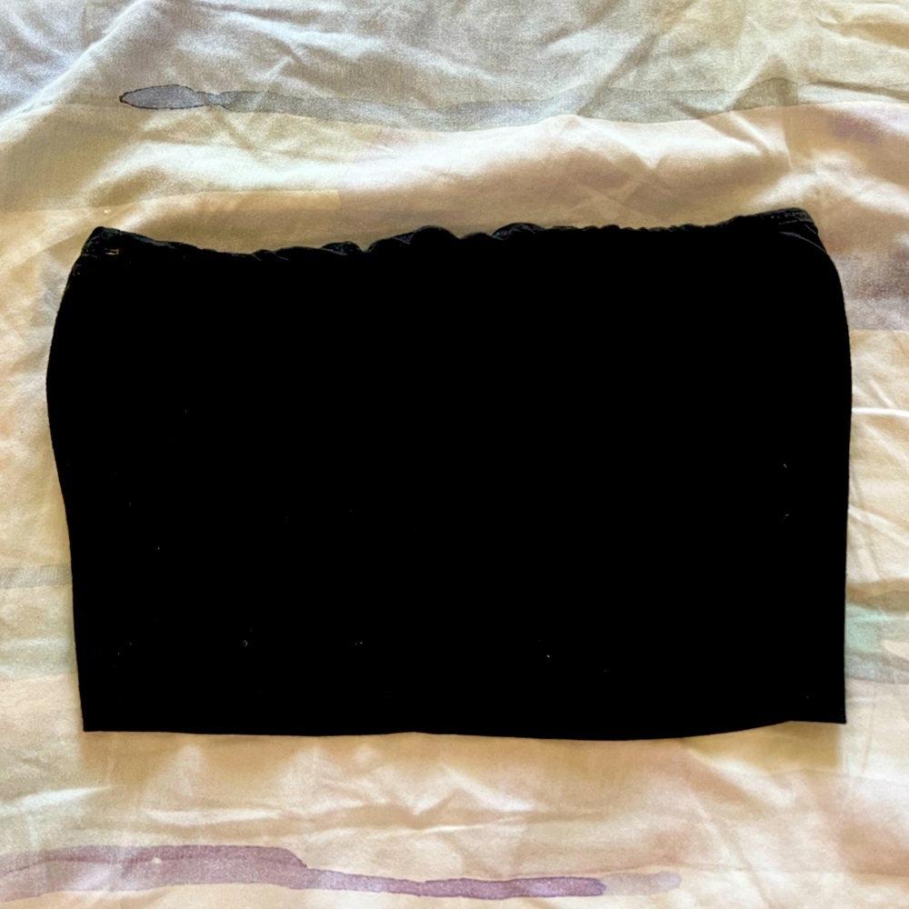 Black Cropped Tube Top Size S